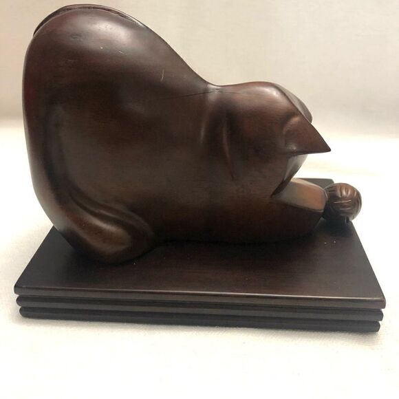 Selamat designs mahogany wood cats bookends - Picture 6 of 14
